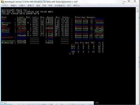 占星软件下载-Astrolog32v130中文绿色版