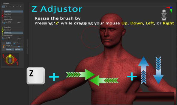 Plugin下载-Plugin ZAdjustor(ZBrush笔刷调节控制插件) V1.0 免费版
