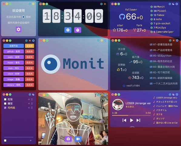 Monit桌面小组件