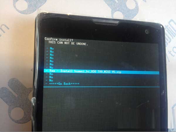 手机再次选择到YES，电源键确认