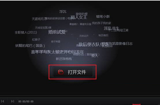 在播放器中选择打开文件