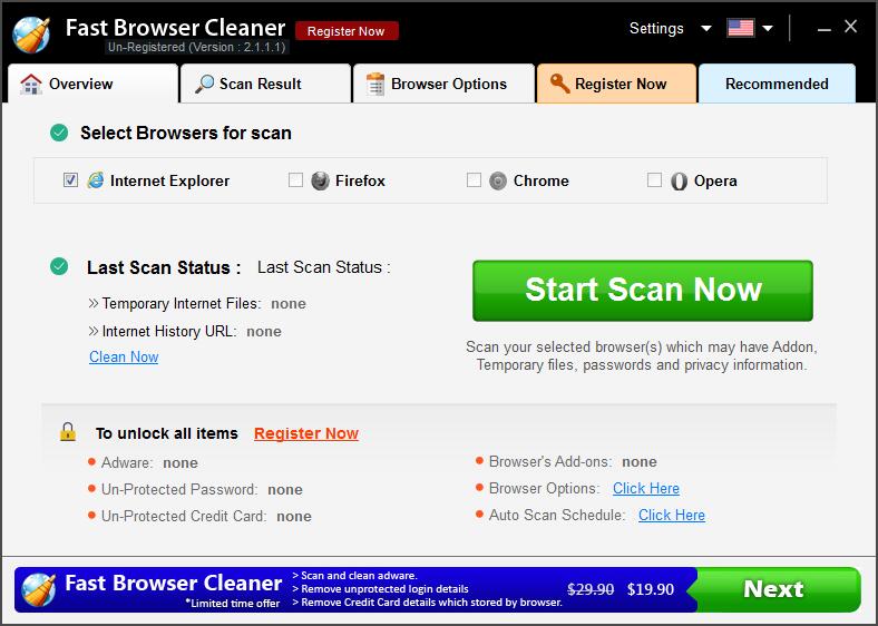 Fast Browser Cleaner-Fast Browser Cleaner(浏览器清理软件)下载 v2.1.1.1官方版