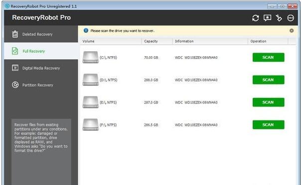RecoveryRobot Pro破解版-RecoveryRobot Pro(数据恢复软件)下载 v1.3.2官方版