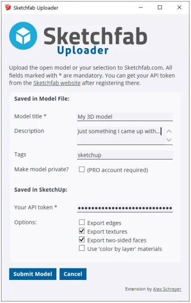 -模型分享到Sketchfab(SketchUp to Sketchfab.com Uploader)下载 v2.8免费版