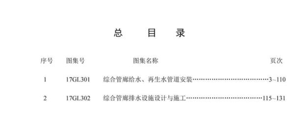-17GL301 17GL302综合管廊给水管道及排水设施国标图集下载