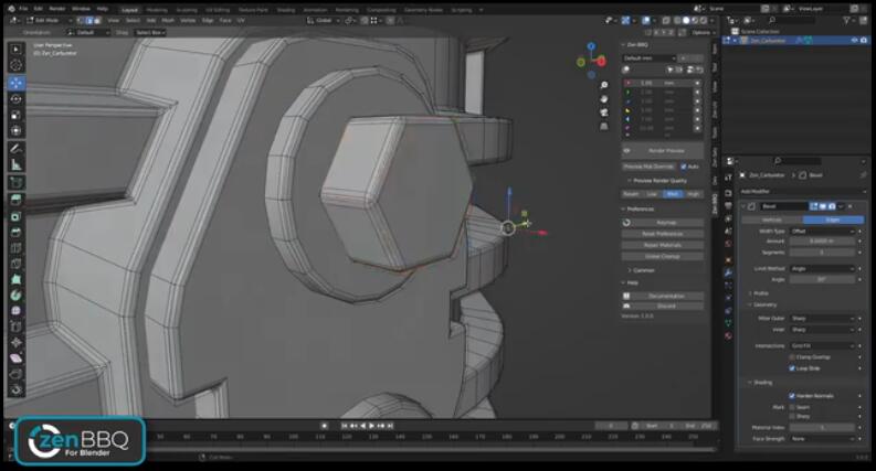 -Zen BBQ(Blender创建调整斜面倒角插件)下载 v1.0.1免费版