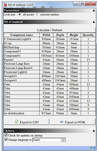 -sketchup材料清单插件(Bill of material)下载 v1.4.0 免费版