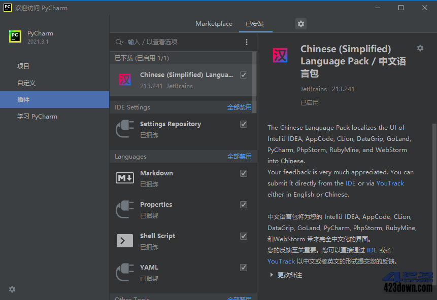 JetBrains中文语言包插件2022.3.x v223.228下载