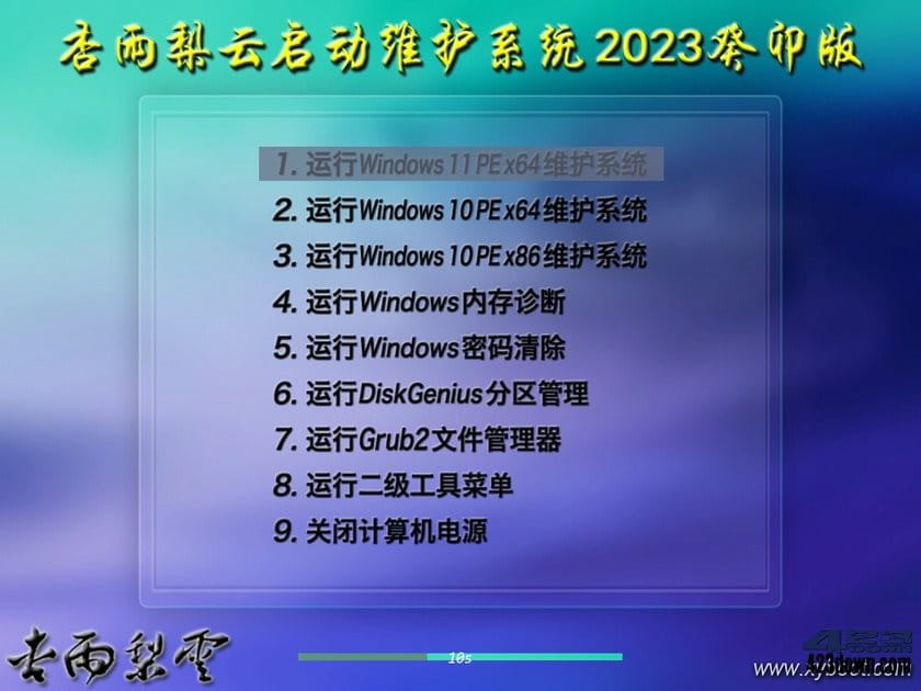 杏雨梨云PE杏雨梨云启动维护系统2023癸卯版