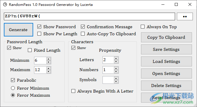 RandomPass软件下载-随机密码生成器v1.0 官方版