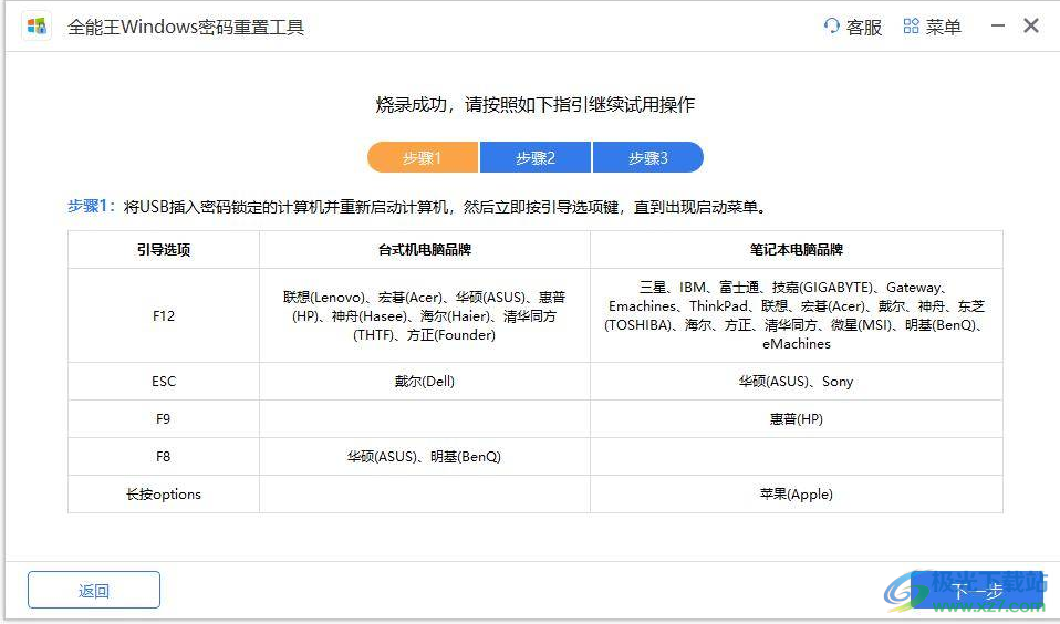 全能王Windows密码重置工具