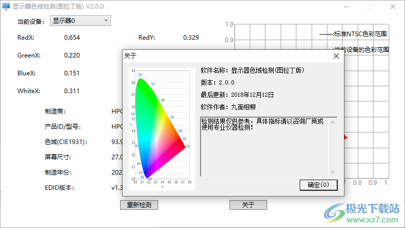 显示器色域检测图拉丁版-显示器色域检测软件v2.0.0 绿色免费版下载