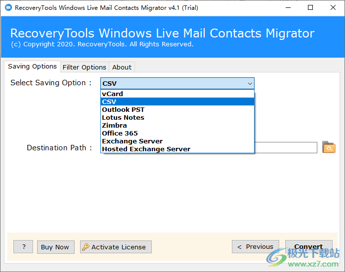 RecoveryTools Windows Live Mail Contacts Migrator