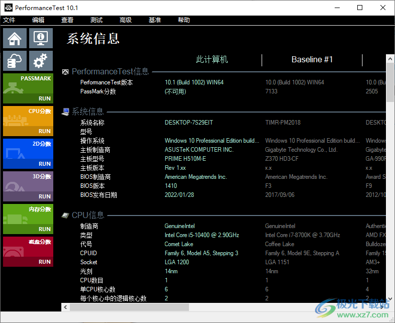 PassMark PerformanceTest 10(系统测试跑分软件)