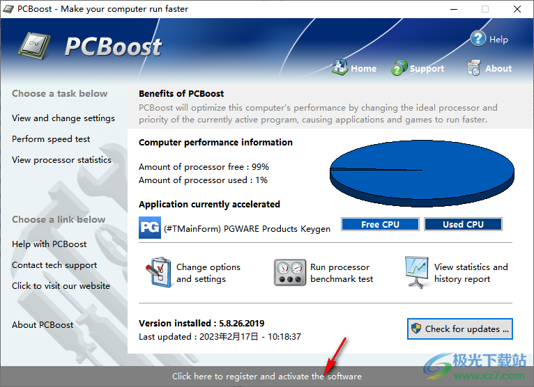 PGWare PCBoost 5破解版(CPU优化软件)