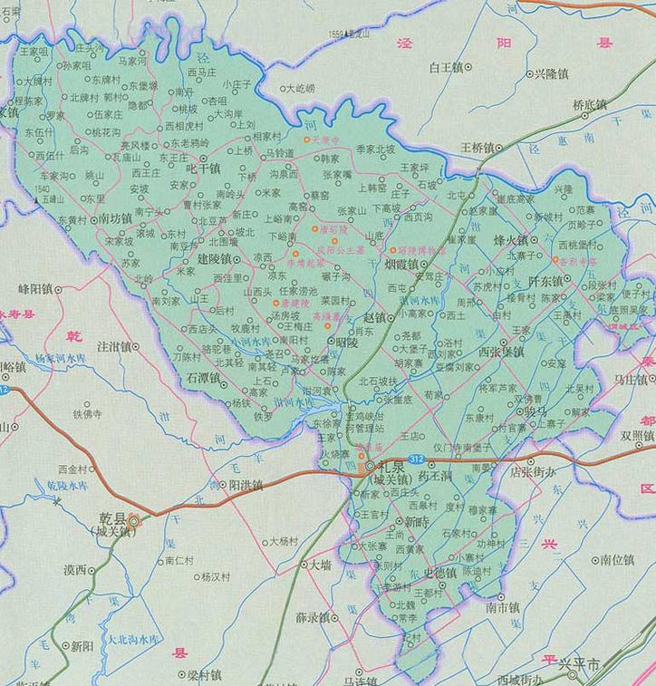 礼泉县地图大全
