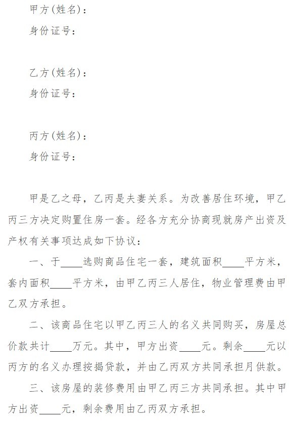 共同出资购房协议书 doc