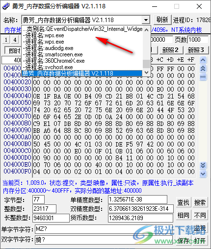 勇芳内存数据分析编辑器