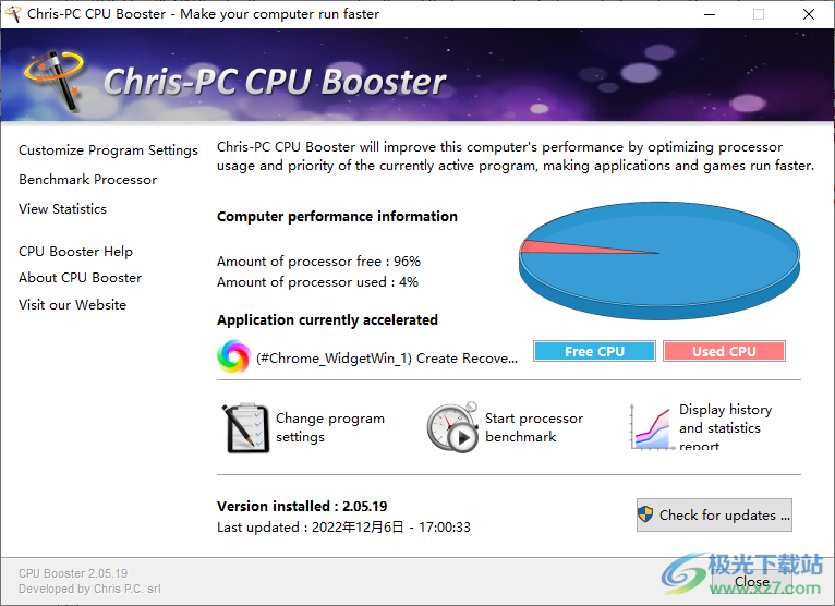 Chris-PC CPU Booster破解版(CPU优化增强软件)