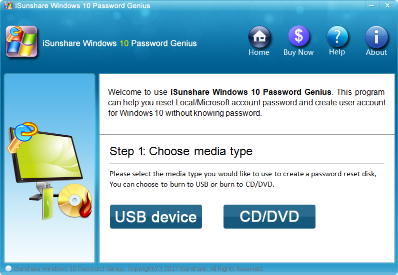 iSunshare Windows 10 Password Genius(密码删除)