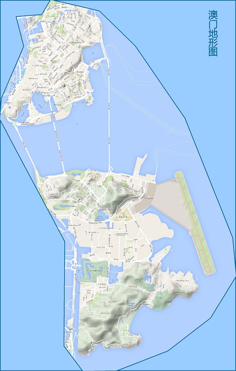 澳门地形图高清版下载-澳门地形图全图高清版大图