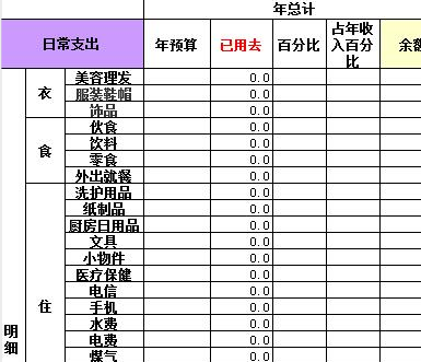 个人记账表格模板下载-家庭财务记账表格模板电子版