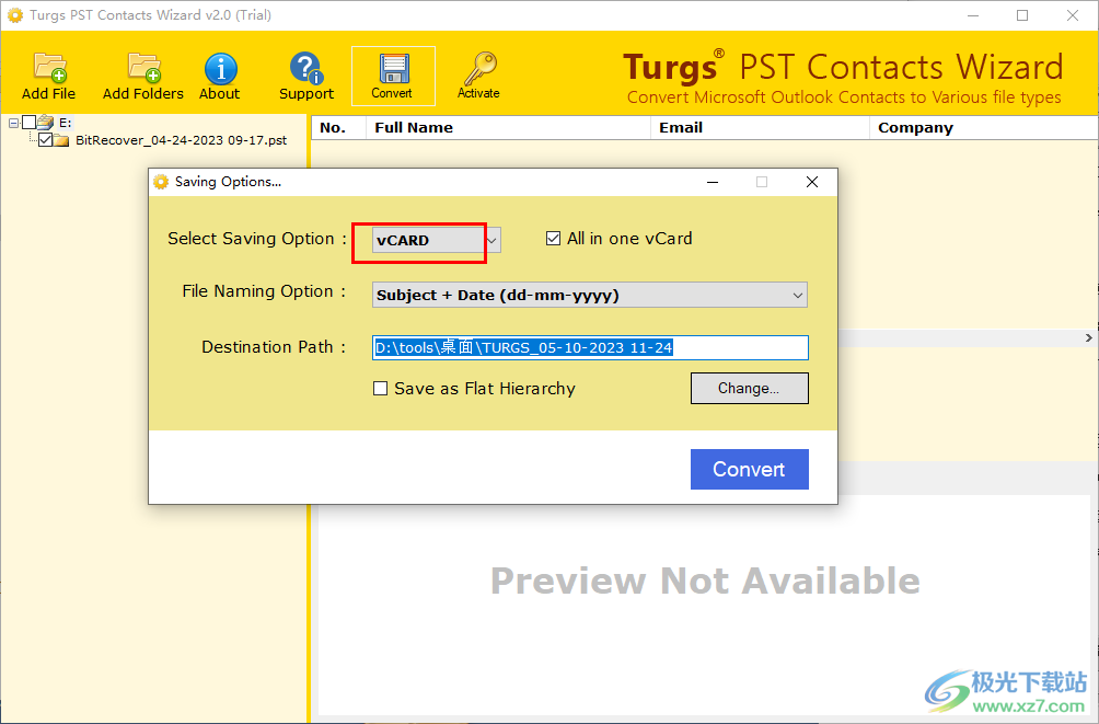 Turgs PST Contacts Wizard(PST联系人提取工具)