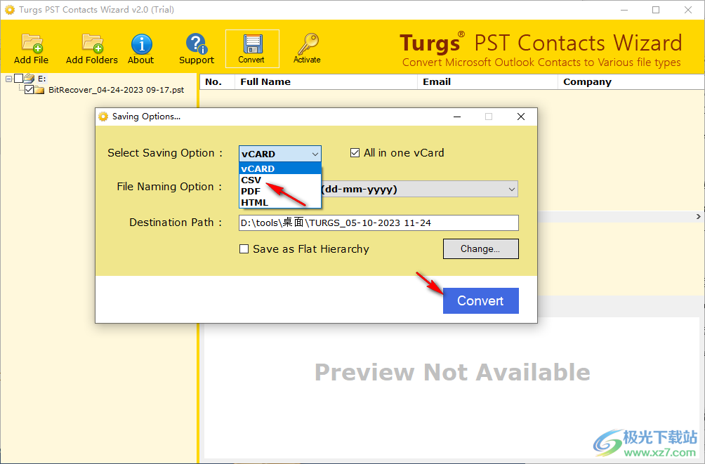 Turgs PST Contacts Wizard(PST联系人提取工具)