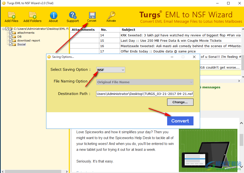 Turgs EML to NSF Wizard(EML到NSF转换工具)