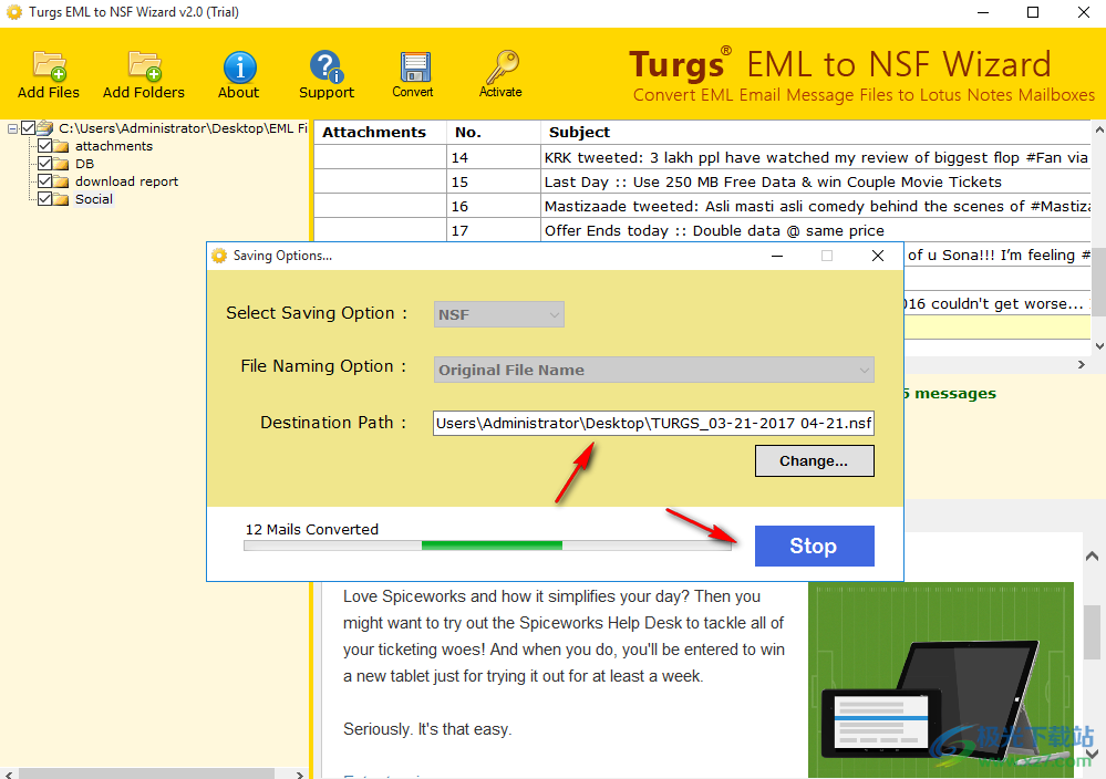 Turgs EML to NSF Wizard(EML到NSF转换工具)