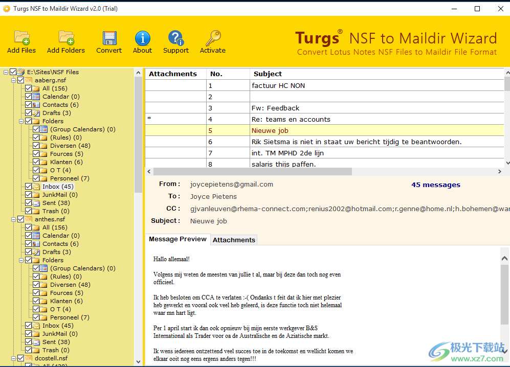 Turgs NSF to Maildir Wizard(NSF转Maildir转换工具)
