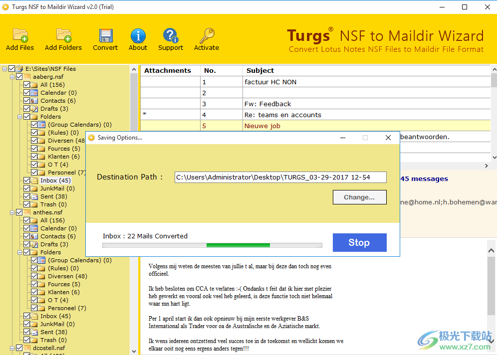 Turgs NSF to Maildir Wizard(NSF转Maildir转换工具)