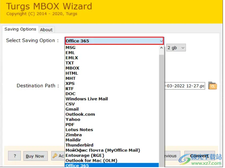 Turgs MBOX to Office 365 Wizard(MBOX到Office 365转换工具)