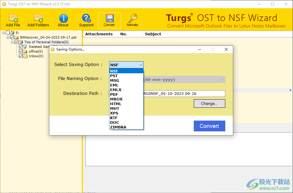 Turgs OST to NSF Wizard(OST到NSF转换工具)