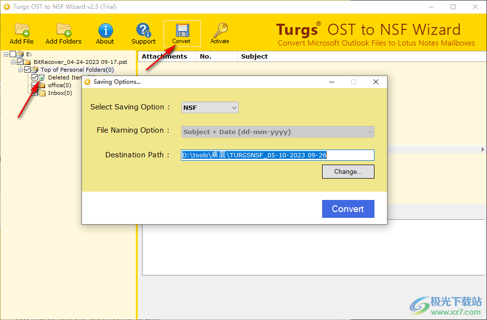 Turgs OST to NSF Wizard(OST到NSF转换工具)