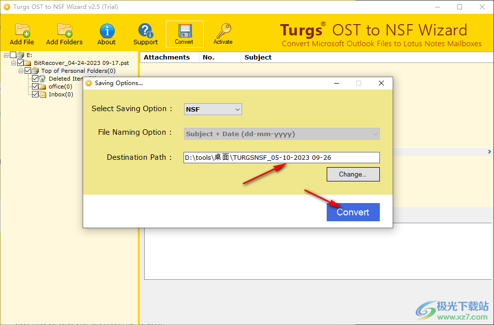 Turgs OST to NSF Wizard(OST到NSF转换工具)