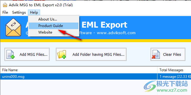 Advik MSG to EML Export(MSG转EML工具)
