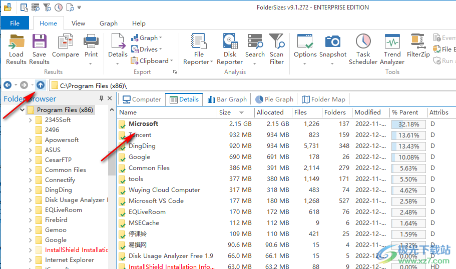 foldersizes9破解版(win10磁盘文件大小分析软件)