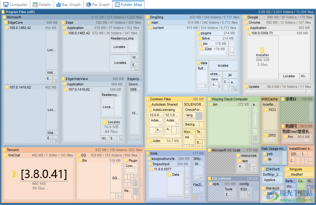 foldersizes9破解版(win10磁盘文件大小分析软件)