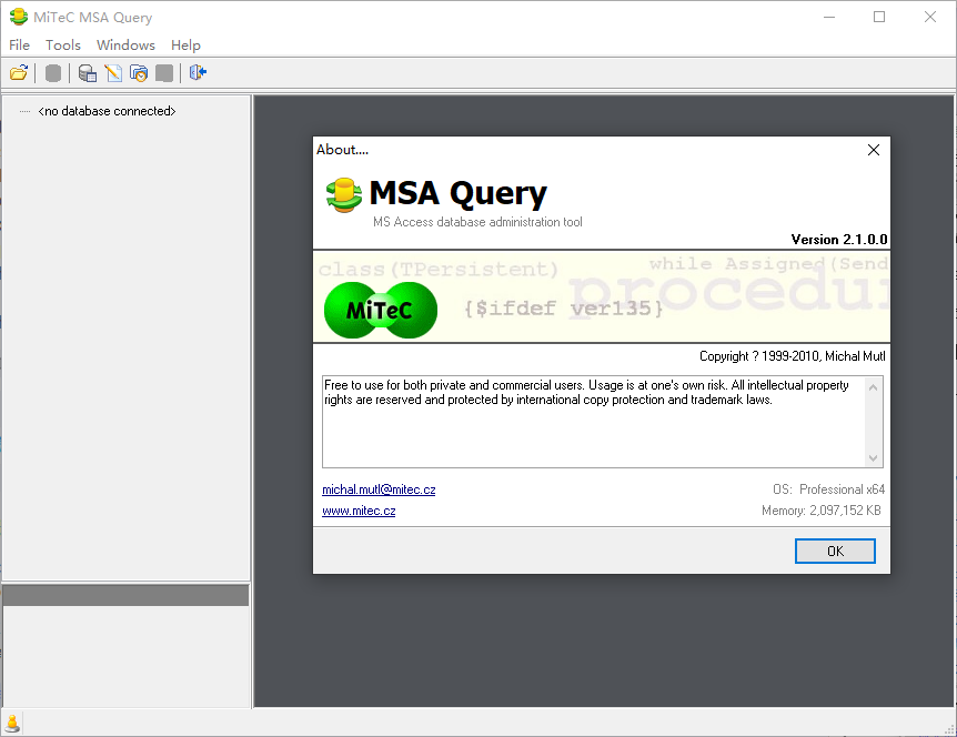 MiTeC MSA Query免费版下载-mdb查看工具v2.1.0.0 官方版