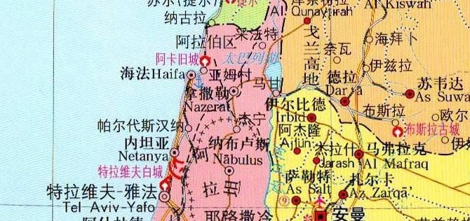 以色列地图高清版大图