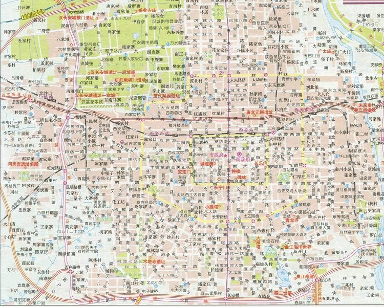 西安市旅游地图高清版下载-西安市旅游地图全图高清版大图