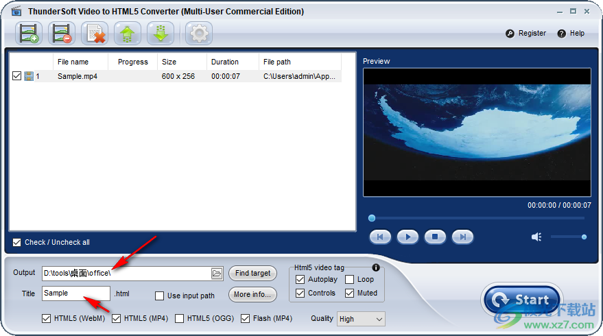 ThunderSoft Video to HTML5 Converter(视频转换器)