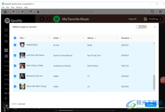 UkeySoft Spotify Music Converter破解版(Spotify音乐格式转换器)