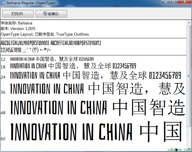 bahiana字体下载-bahiana英文字体