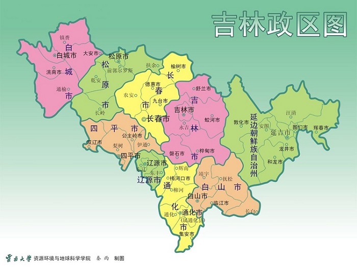 吉林省行政区划图高清版下载-吉林省行政区划图2019大图