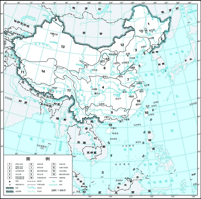 中国水系地图高清全图下载-中国水系地图高清版大图