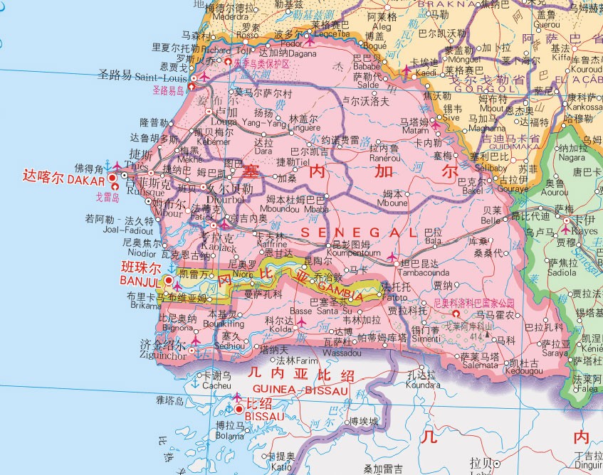 塞内加尔地图最新版下载-塞内加尔地图高清中文版完整版