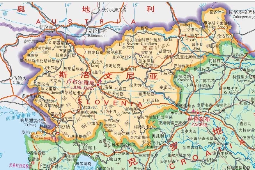 斯洛文尼亚地图完整版