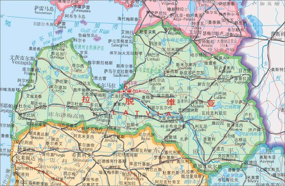 拉脱维亚地图全图高清版